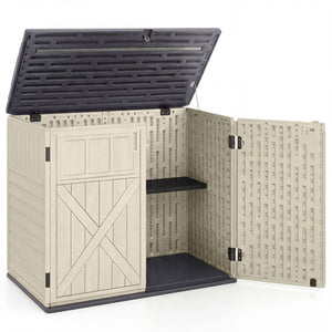 20 Cu.Ft Horizontal Resin Storage Shed with Adjustable Shelf-Beige view 4