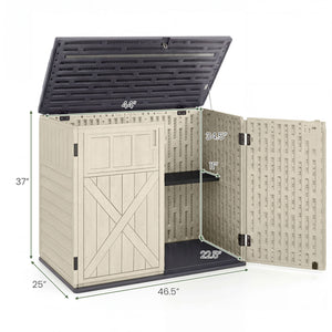 20 Cu.Ft Horizontal Resin Storage Shed with Adjustable Shelf-Beige view 5