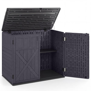 20 Cu.Ft Horizontal Resin Storage Shed with Adjustable Shelf-Brown view 4