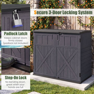 20 Cu.Ft Horizontal Resin Storage Shed with Adjustable Shelf-Brown view 9