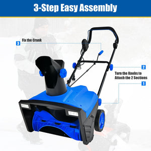 20 Inch 120V 15Amp Electric Snow Thrower, with 180° Rotatable Chute-Blue view 7