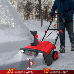 20 Inch 120V 15Amp Electric Snow Thrower with 180° Rotatable Chute-Red view 3