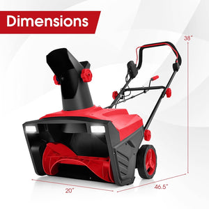 20 Inch 120V 15Amp Electric Snow Thrower with 180° Rotatable Chute-Red view 4