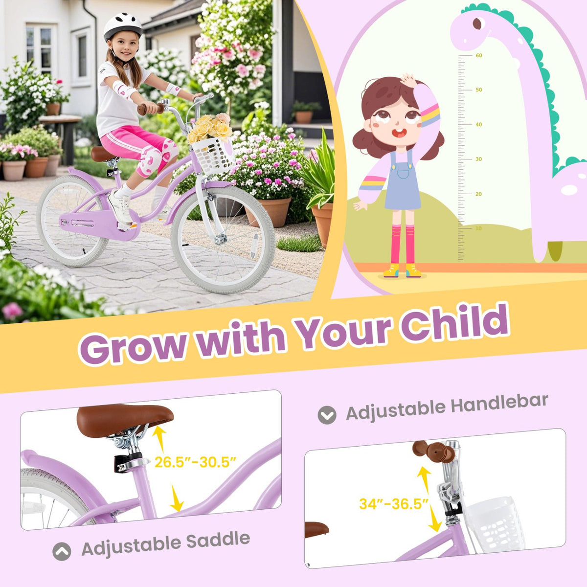 20 Inch Adjustable Kids Bike with 2 Brake System view 6
