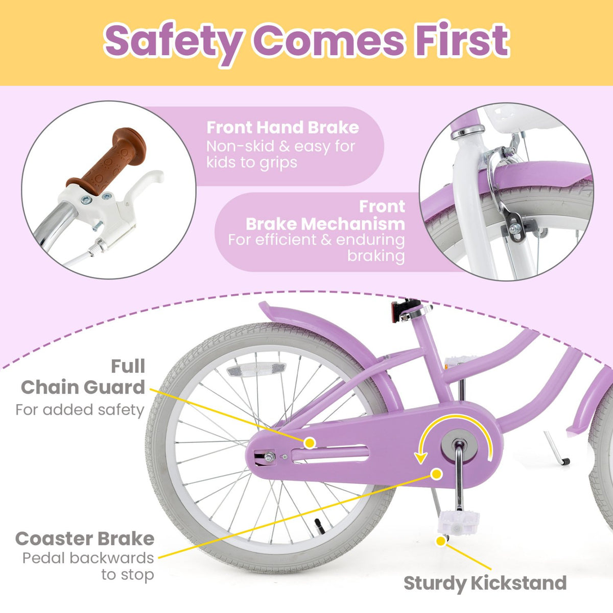 20 Inch Adjustable Kids Bike with 2 Brake System view 7