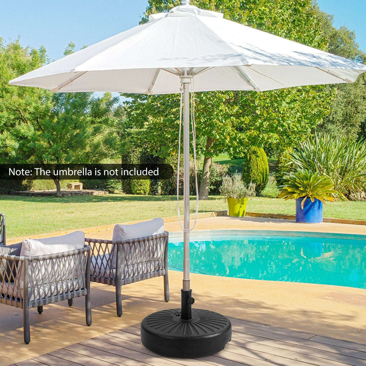 20 Inch Fillable Heavy-Duty Round Umbrella Base Stand view 3