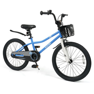 20 Inch Kids Bike Adjustable with Kickstand and Storage Basket for Aged 8+ Years-Navy