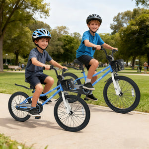20 Inch Kids Bike Adjustable with Kickstand and Storage Basket for Aged 8+ Years-Navy view 3