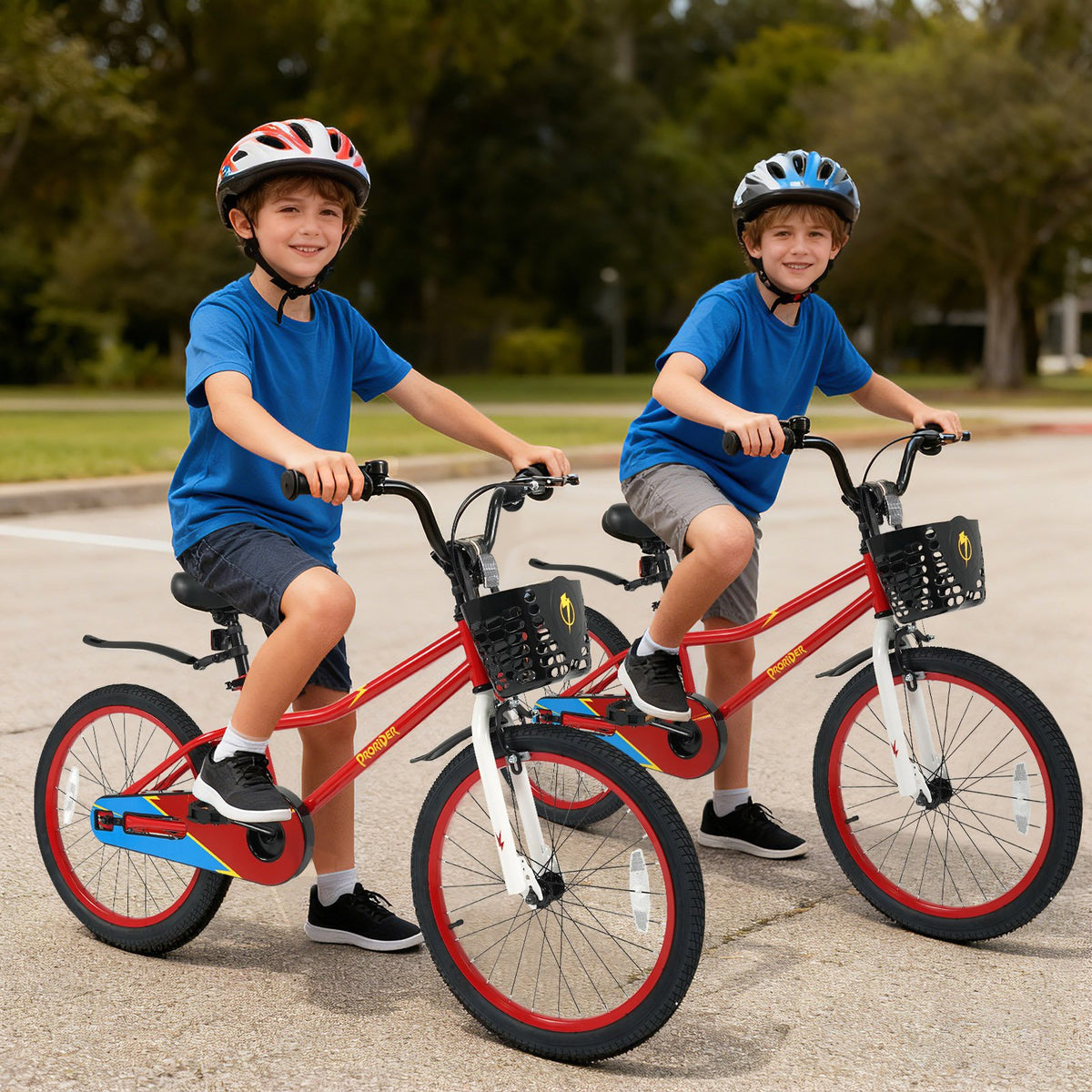 20 Inch Kids Bike Adjustable with Kickstand and Storage Basket for Aged 8+ Years-Red view 3