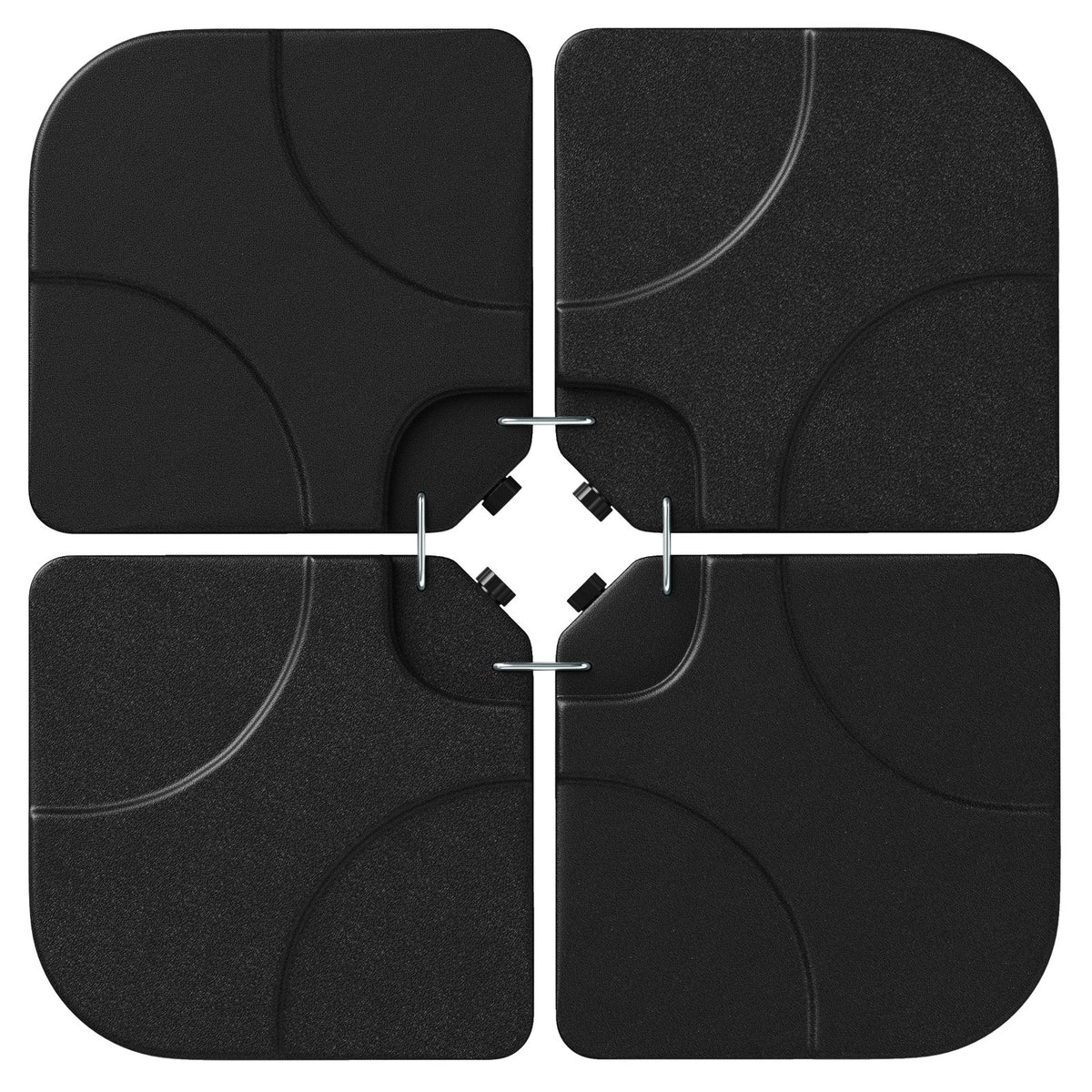 20 Inch Patio Offset Water Filled Plate Umbrella Base Sand-Black view 4