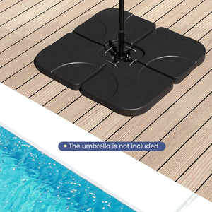 20 Inch Patio Offset Water Filled Plate Umbrella Base Sand-Black view 6