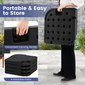 20 Inch Patio Offset Water Filled Plate Umbrella Base Sand-Black view 7