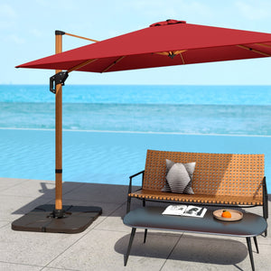 20 Inch Patio Offset Water Filled Plate Umbrella Base Sand-Coffee view 2