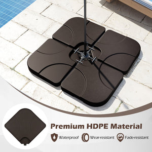 20 Inch Patio Offset Water Filled Plate Umbrella Base Sand-Coffee view 7