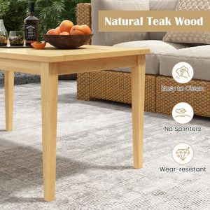 20 Inch x 35.5 Inch Outdoor Teak Wood Coffee Table with Slatted Tabletop for Balcony view 8