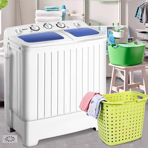20 lbs Compact Twin Tub Washing Machine for Home Use view 2
