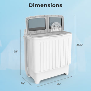 20 lbs Portable Washing Machine with Built-in Gravity Drain-Gray view 4