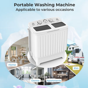 20 lbs Portable Washing Machine with Built-in Gravity Drain-Gray view 9