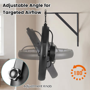 20” Wall Mounted Fan with Dimmable LED Light and 6 Wind Speeds-Black view 6