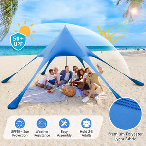 20 x 20 Feet Beach Canopy Tent with UPF50+ Sun Protection and Shovel-Blue view 5