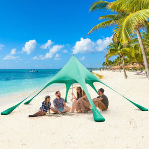 20 x 20 Feet Beach Canopy Tent with UPF50+ Sun Protection and Shovel-Green view 2