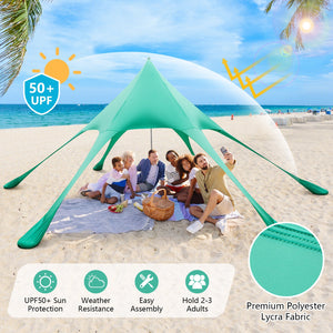 20 x 20 Feet Beach Canopy Tent with UPF50+ Sun Protection and Shovel-Green view 5