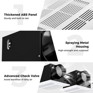 200 CFM Bathroom Exhaust Fan with Metal Housing and 6 Inches Duct for 200 Sq.Ft view 6