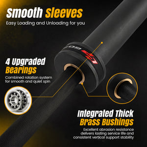 2000 lbs Weight Lifting 7FT Olympic Bar for Olympic Plates for Squats and Home Gym-Black view 6