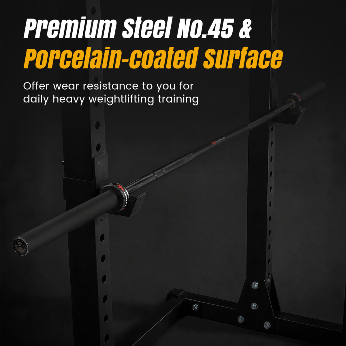 2000 lbs Weight Lifting 7FT Olympic Bar for Olympic Plates for Squats and Home Gym-Black view 9