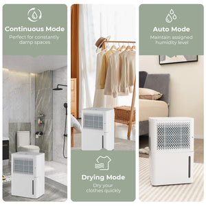 2000 Sq. Ft 32 Pint Dehumidifier with Continuous/Drying/Auto Mode-White view 6