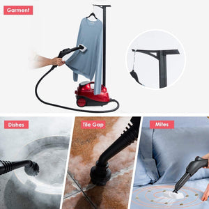 2000W Heavy Duty Multi-purpose Steam Cleaner Mop with Detachable Handheld Unit-Red view 3