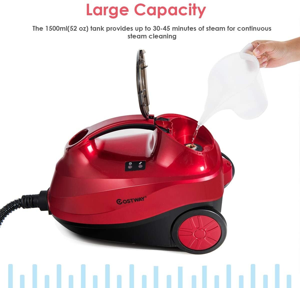 2000W Heavy Duty Multi-purpose Steam Cleaner Mop with Detachable Handheld Unit-Red view 6