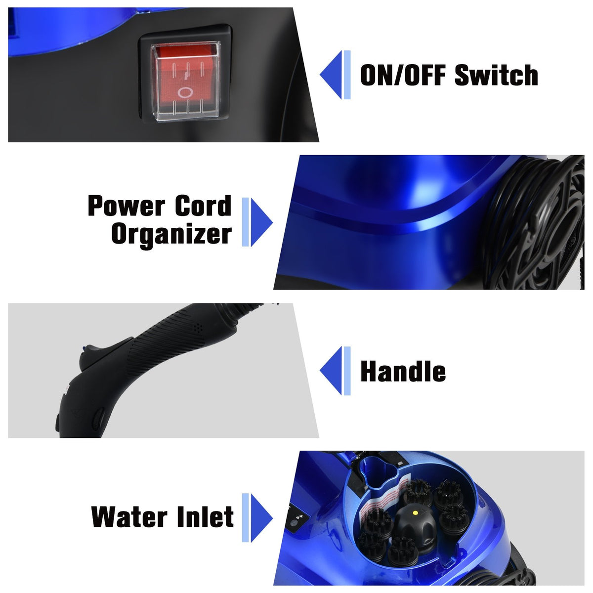 2000W Heavy Duty Multi-purpose Steam Cleaner Mop with Detachable Handheld Unit-Blue view 7