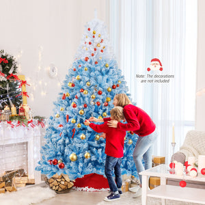 2025 New Artificial Christmas Tree with 456 Branch Tips and Folding Metal Stand-8FT view 3