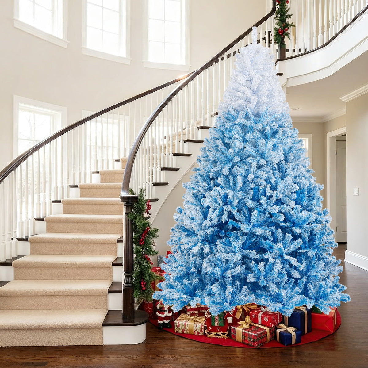 2025 New Artificial Christmas Tree with 456 Branch Tips and Folding Metal Stand-8FT view 6