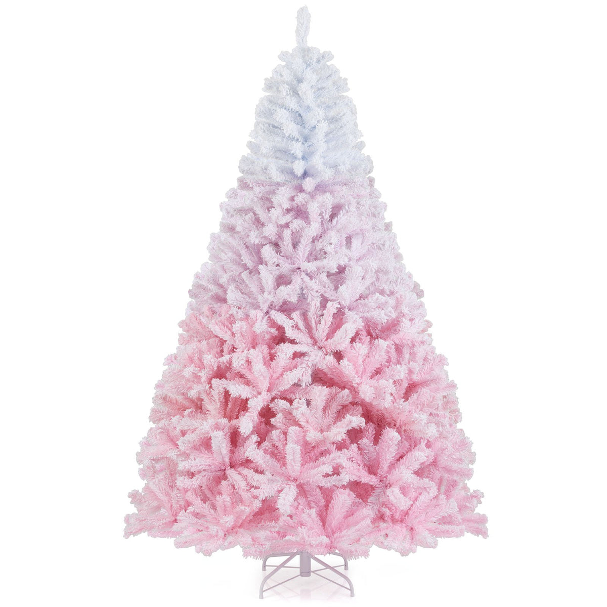 2025 New Artificial Christmas Tree with Folding Metal Stand and 456 Branch Tips-7FT