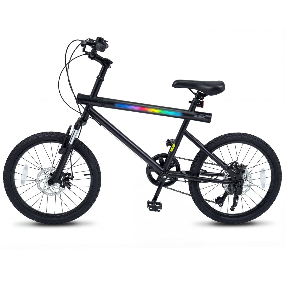 20 Inch Commuter Bicycle LED-lit with 6-Speed Shimano Twist Shifting and Stereo Speakers-Black view 4