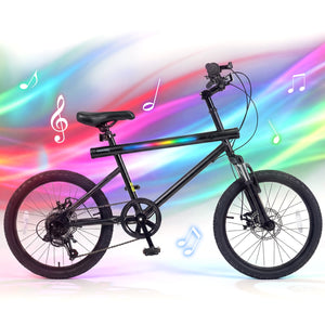 20 Inch Commuter Bicycle LED-lit with 6-Speed Shimano Twist Shifting and Stereo Speakers-Black view 6