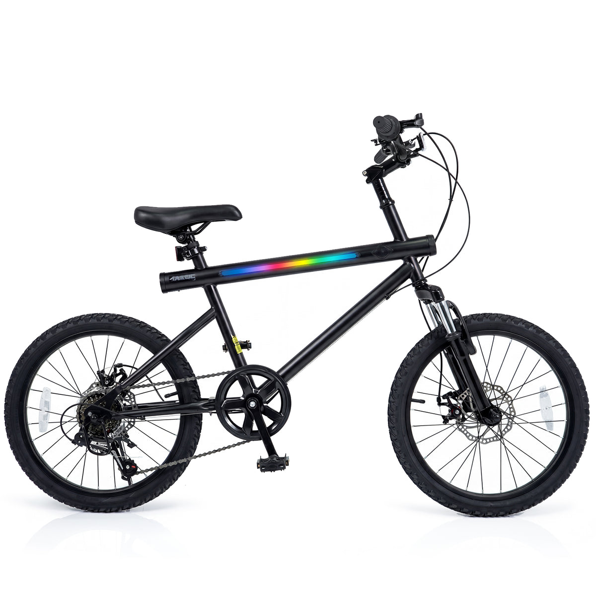 20 Inch Commuter Bicycle LED-lit with 6-Speed Shimano Twist Shifting and Stereo Speakers-Black view 7