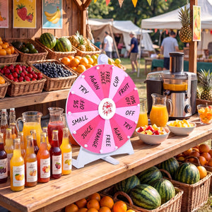 20 Inches 14 Slots Spin Wheel with Blackboard Marker for Prizes-Pink view 2