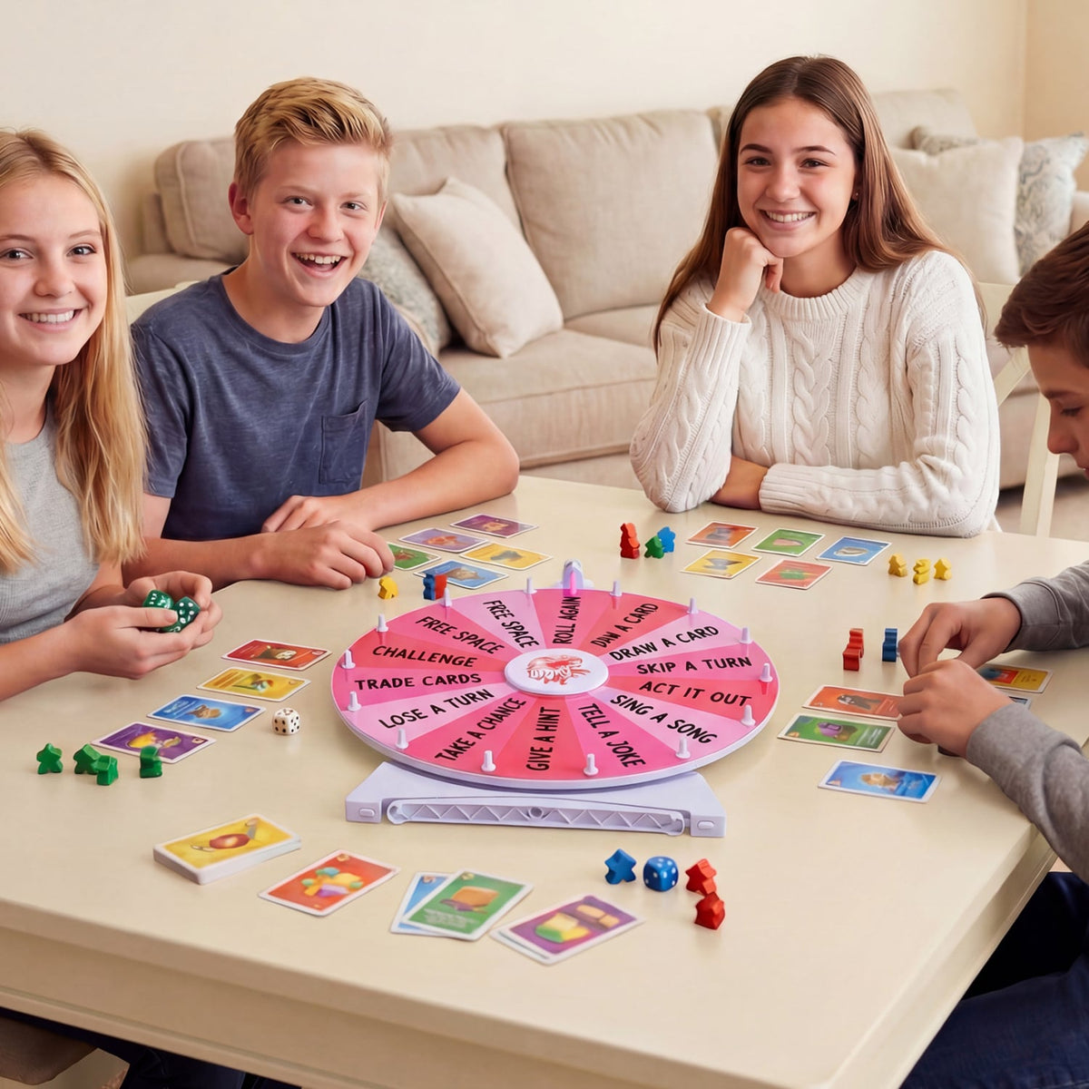 20 Inches 14 Slots Spin Wheel with Blackboard Marker for Prizes-Pink view 6