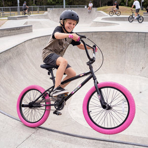 20 inches Trick Bicycle with 270 Degree Steering and Adjustable Seat for Kids and Teens-Pink view 3