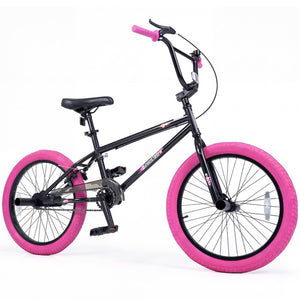 20 inches Trick Bicycle with 270 Degree Steering and Adjustable Seat for Kids and Teens-Pink view 4