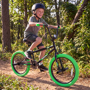 20 inches Trick Bicycle with 270 Degree Steering and Adjustable Seat for Kids and Teens-Green view 6