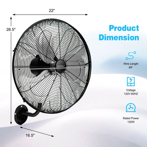 21 Inch 3 Speed Wall Mount Industrial Fan view 3