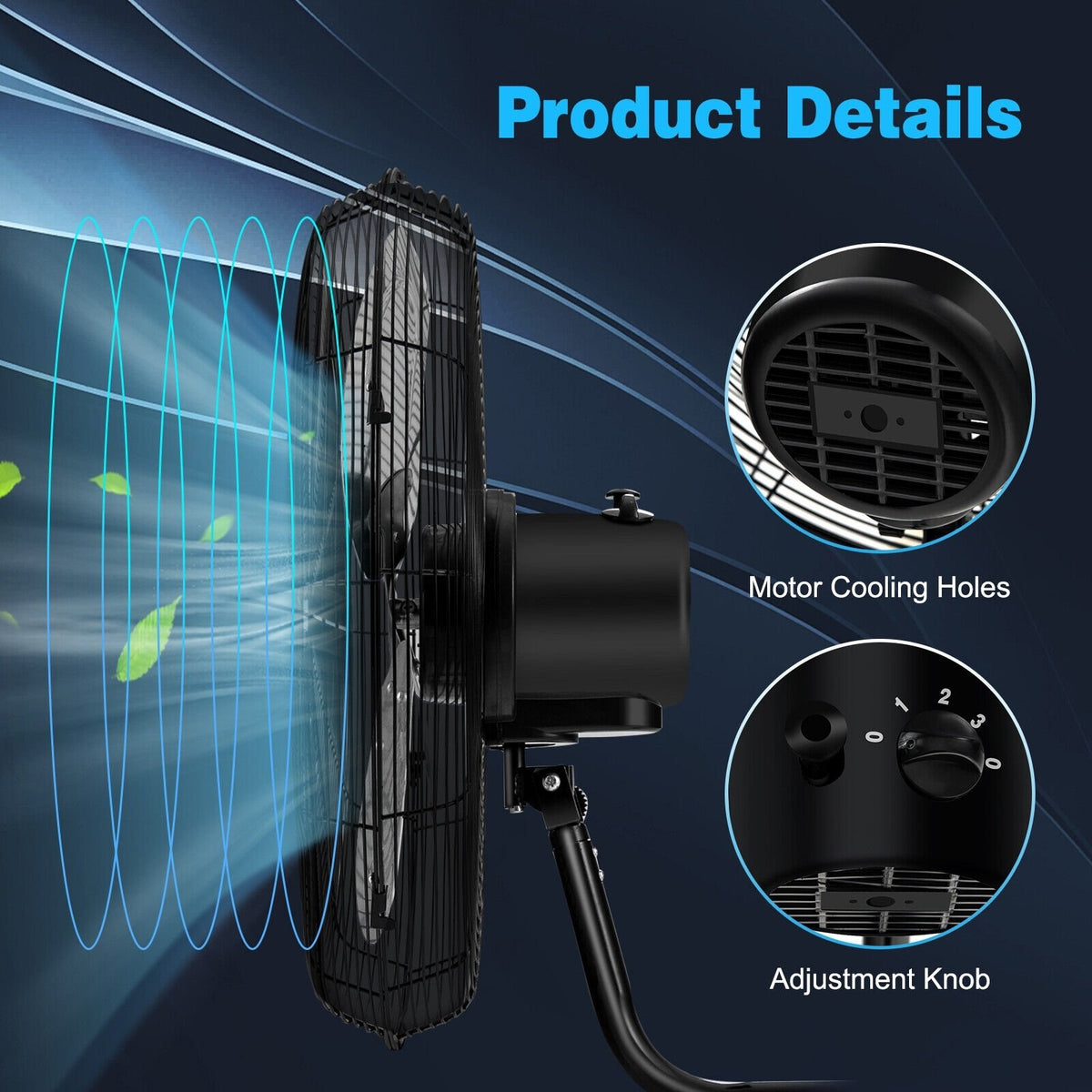 21 Inch 3 Speed Wall Mount Industrial Fan view 6