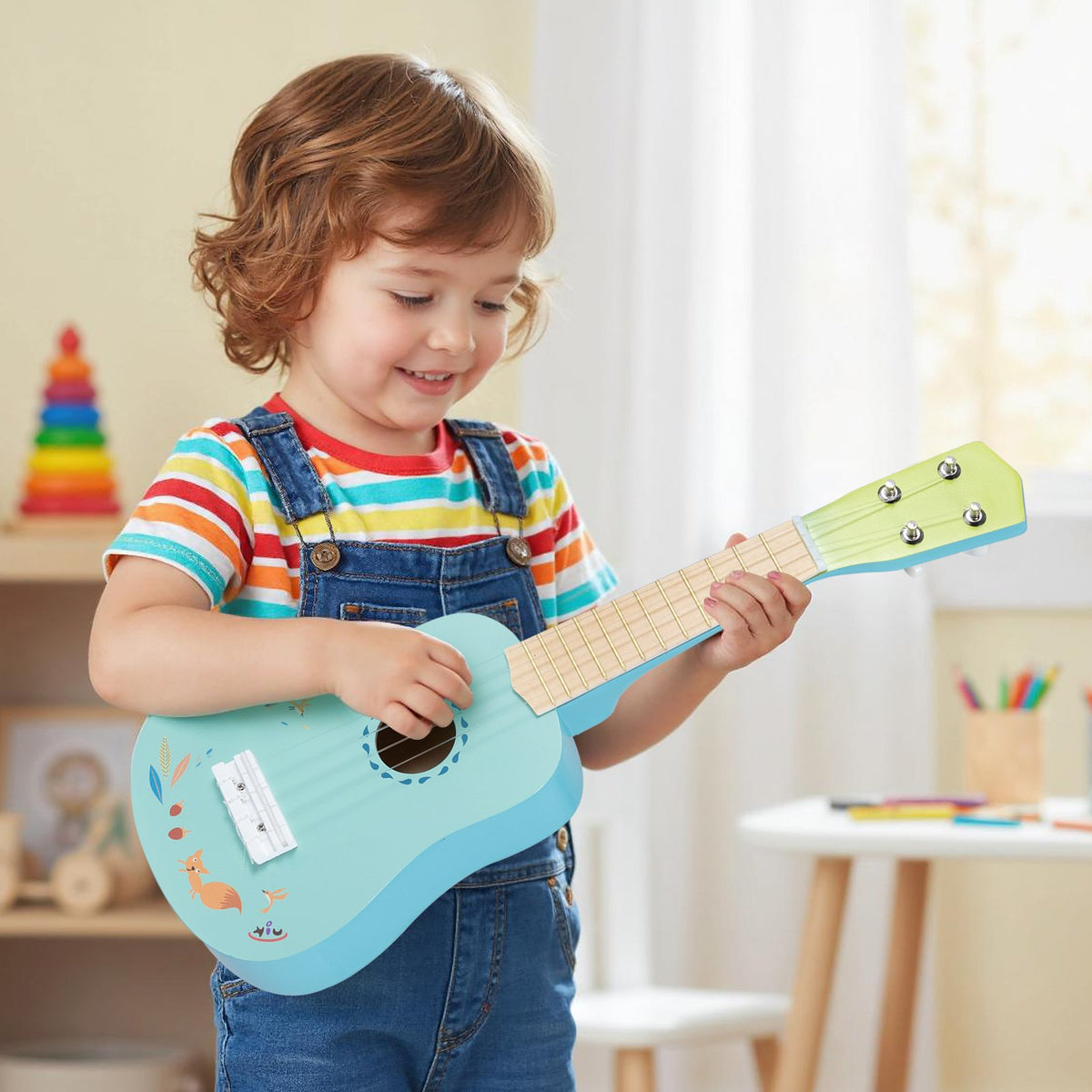 21 Inch Ukulele Guitar for Kids with Basswood Body for 3+ Years Old view 3