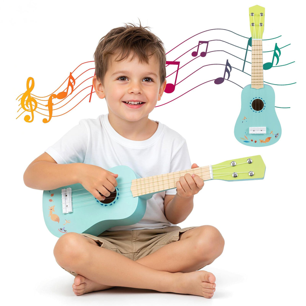 21 Inch Ukulele Guitar for Kids with Basswood Body for 3+ Years Old view 6