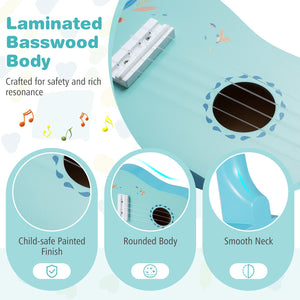 21 Inch Ukulele Guitar for Kids with Basswood Body for 3+ Years Old view 8