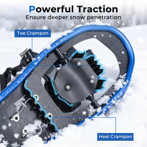21” Snowshoes with Trekking Poles-Blue view 4